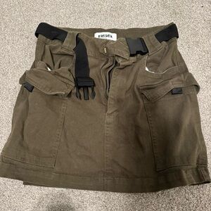 RSQ Khaki Skirt with Black Accents